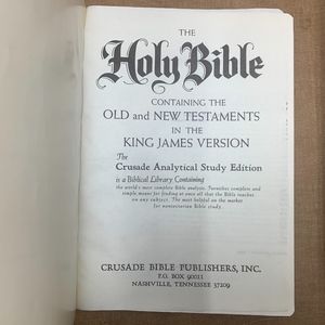 1970 Crusade Analytical Study Holy Bible King Jame